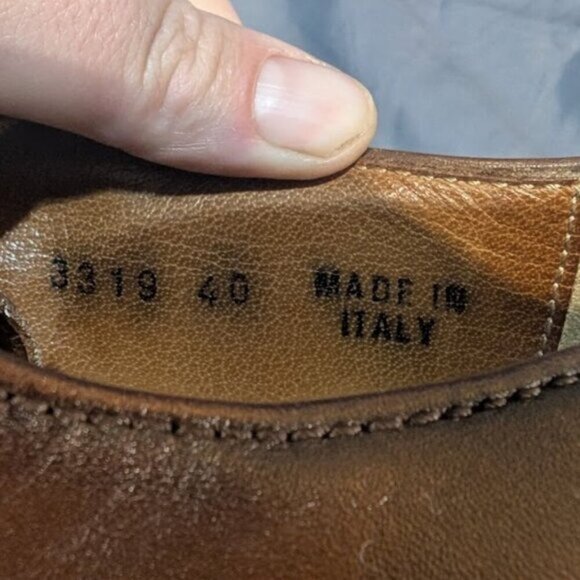 Antonio Maurizi Brown Leather Oxford Derby Shoes Men Size 40 Custom Grade - Picture 5 of 9